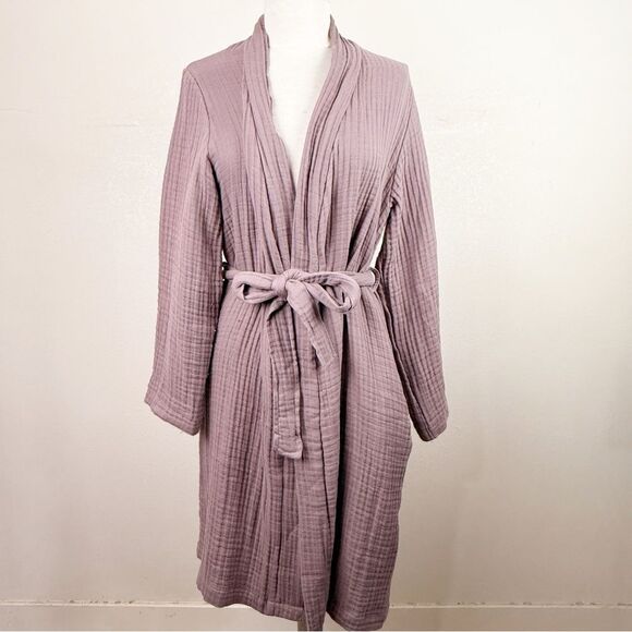 Parachute Organic Cotton Gauzy Brown Midi Robe Small - Picture 2 of 11